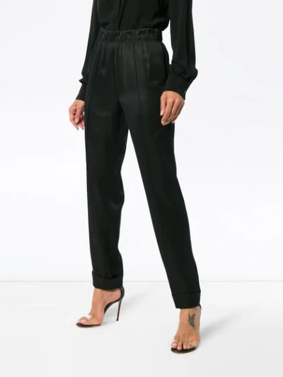 Shop Helmut Lang High-waist Tailored Trousers - Black