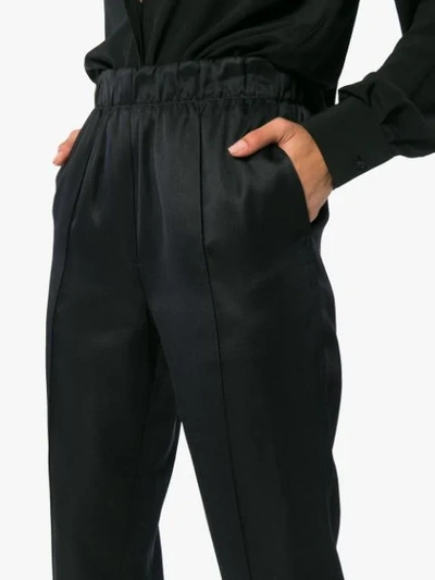 Shop Helmut Lang High-waist Tailored Trousers - Black