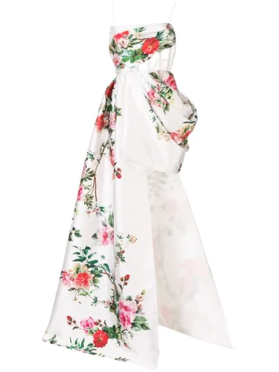 ALEX PERRY REID FLORAL DRESS - 白色