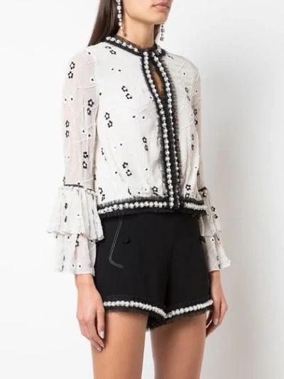 Shop Alexis Celestia Bead-embellished Blouse In White