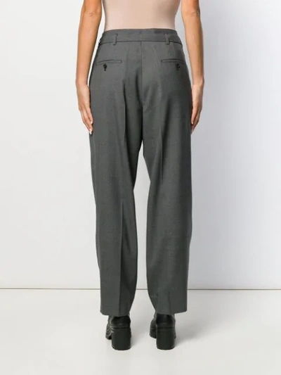 Shop Miu Miu Belted High Waist Trousers In F0480 Ardesia