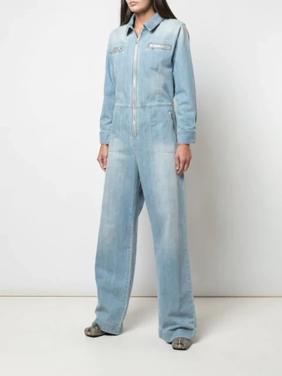 Shop Alexa Chung Denim Boiler Suit In Blue