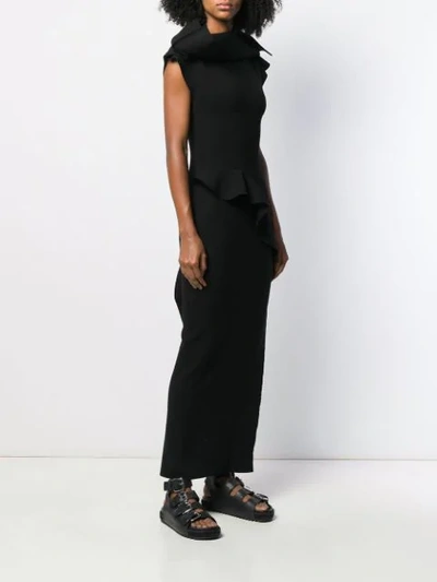 Shop Rick Owens Ruffles Fitted Dress In Black
