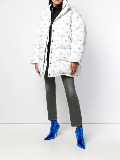 Shop Balenciaga Oversized Down Jacket In White