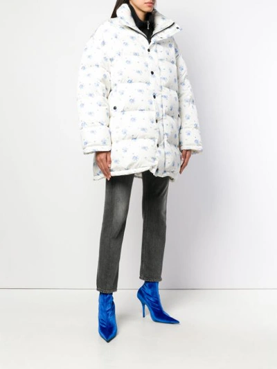 Shop Balenciaga Oversized Down Jacket In White