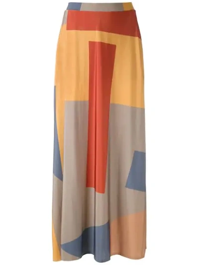 Shop Alcaçuz Geometric Print Manoela Skirt In Multicolour