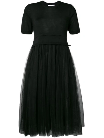 Shop Comme Des Garcons Girl Pleated Tulle Dress In Black