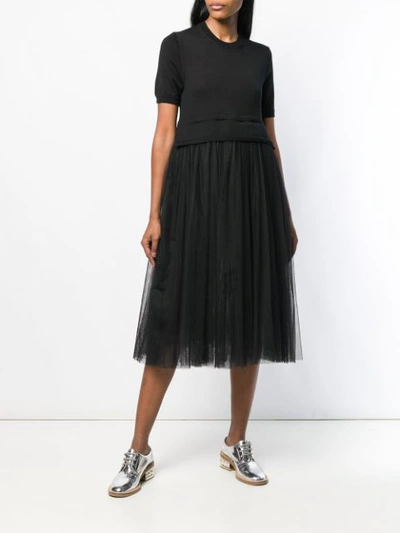 Shop Comme Des Garcons Girl Pleated Tulle Dress In Black