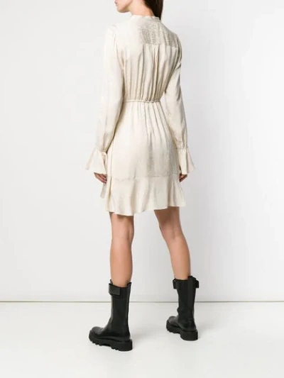 Shop Derek Lam 10 Crosby Snake Satin Dress In Neutrals