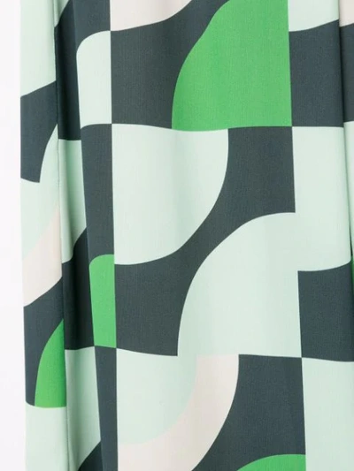 Shop Layeur Geometric Flared Trousers In Green