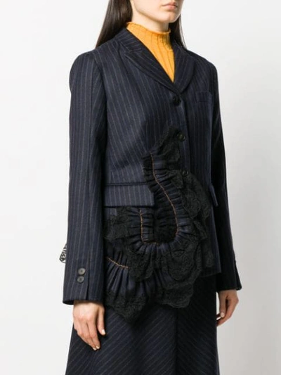 Shop Antonio Marras Ruffled Detail Blazer In Blue