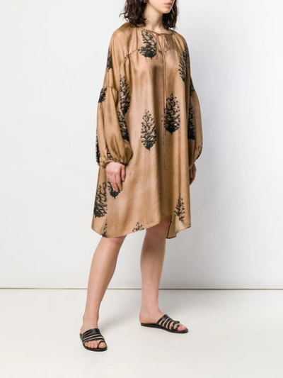 Shop Uma Wang Oversized Pine Cone Print Dress In Pink