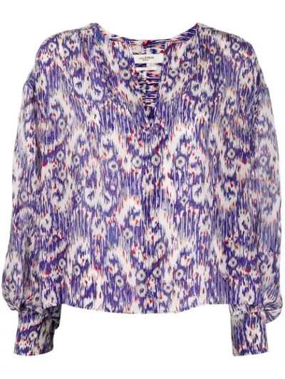 Shop Isabel Marant Étoile All-over Print Blouse In Blue