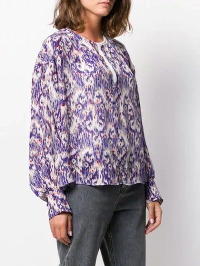 Shop Isabel Marant Étoile All-over Print Blouse In Blue