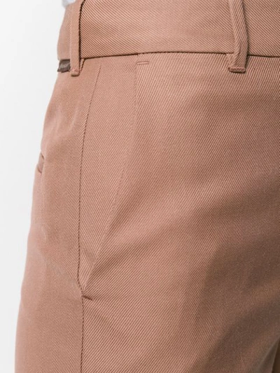 Shop Moncler Pleated Cropped Trousers In Neutrals