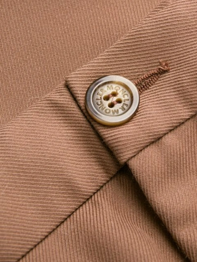 Shop Moncler Pleated Cropped Trousers In Neutrals