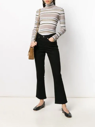 Shop Brunello Cucinelli Horizontal Stripes Sweater In Brown