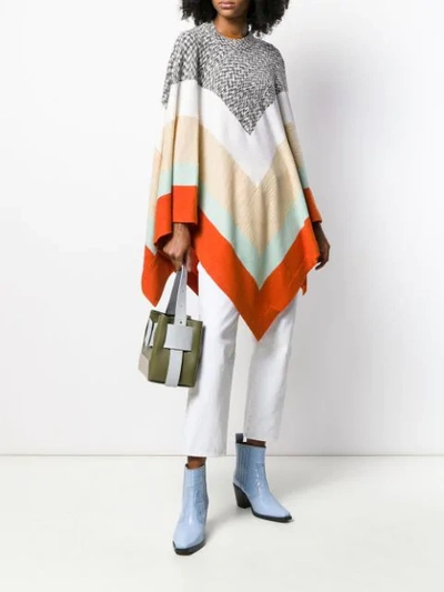 Shop Missoni Wide Poncho Jumper In Neutrals