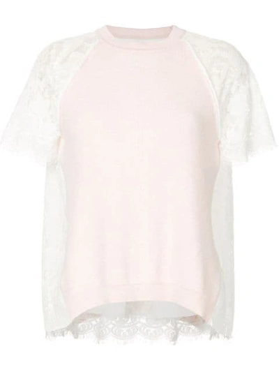 Shop Onefifteen Lace Panel Top - Pink