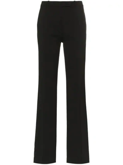 Shop Etro Side Stripe Straight Leg Wool Blend Trousers - Black