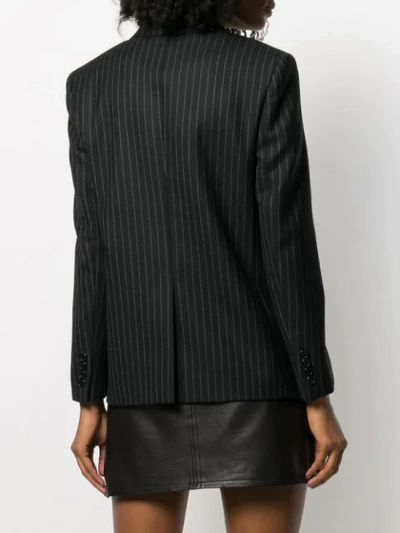 Shop Saint Laurent Pinstripe Blazer In Black