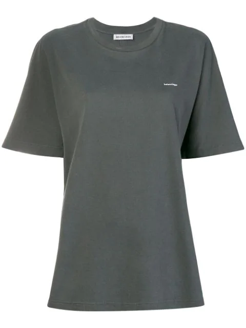 balenciaga grey logo t shirt
