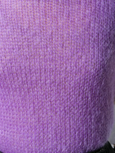 Shop Prada Mohair Chunky Cable Knit Top In Purple