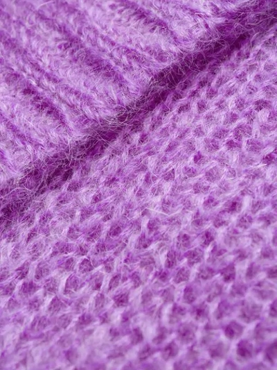 Shop Prada Mohair Chunky Cable Knit Top In Purple
