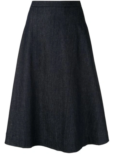 Shop Lanvin Flared Skirt In Blue