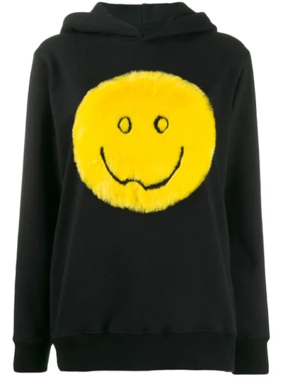 Shop Kirin Peggy Gou Faux Fur Smile Hoodie In Black