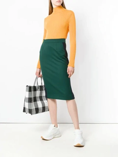 Shop P.a.r.o.s.h Fitted Pencil Skirt In Green