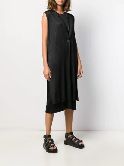 Shop Issey Miyake Crepe Shift Dress In 15 Black