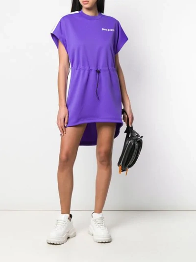 PALM ANGELS DRAWSTRING T-SHIRT DRESS - 紫色