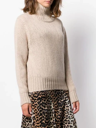 Shop Aragona Rollneck Cashmere Sweater In Neutrals