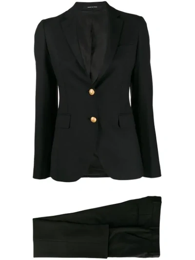 Shop Tagliatore Two-piece Evening Suit In Black