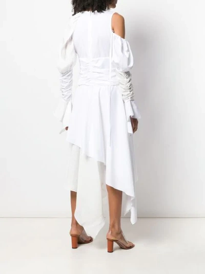 Shop Loewe Asymmetric Gathered Dress In White