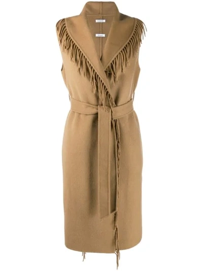 Shop P.a.r.o.s.h Fringed Waistcoat In 006 Brown
