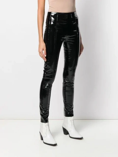 Shop Pinko Patent Skinny Trousers In Black