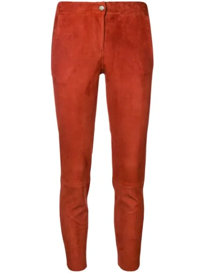 Shop Arma Slim-fit Cropped Trousers - Red