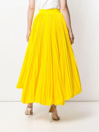 Shop Alexandre Vauthier Asymmetric Pleated Skirt In Yellow