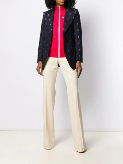 GUCCI CHERRY FIL COUPÉ WOOL JACKET - 蓝色