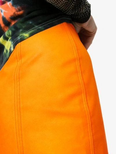 Shop Ashley Williams High-waisted Vinyl Mini Skirt In Orange