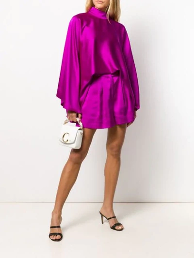Shop Styland High-neck Draped Dress In Pink