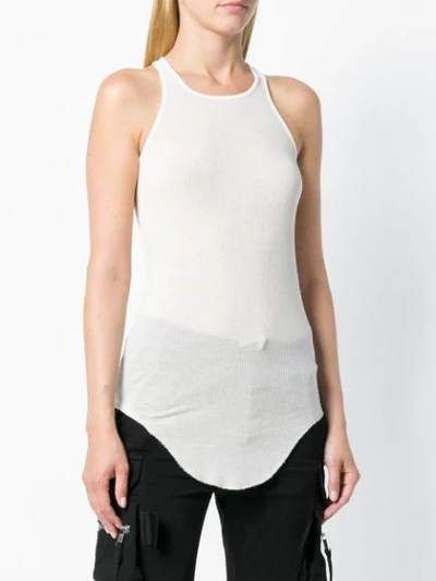 Shop Rick Owens Curved Hem Tank Top - White