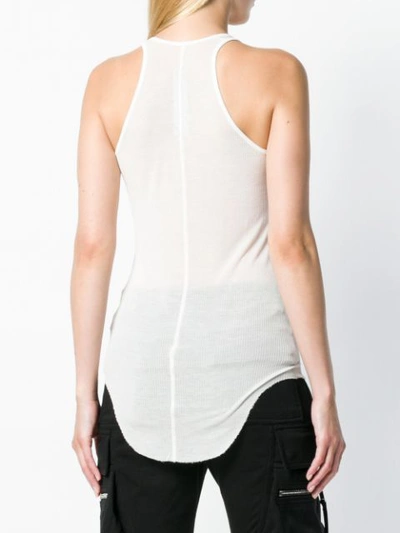 Shop Rick Owens Curved Hem Tank Top - White