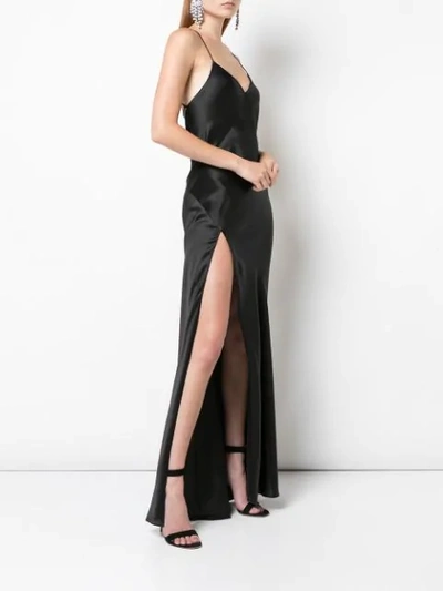Shop Michelle Mason Abendkleid Mit Schlitz In Black