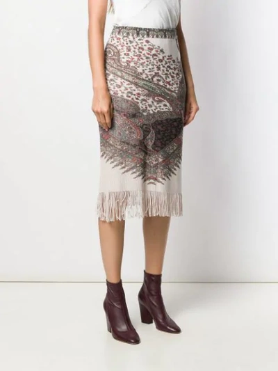 Shop Etro Strickrock Mit Paisleymuster In Neutrals