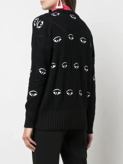 Shop Kenzo Eye Motif Cardigan In Black