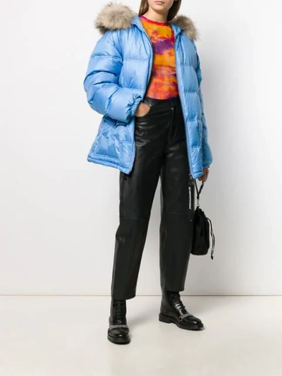 Shop As65 Hooded Puffer Coat In Blue