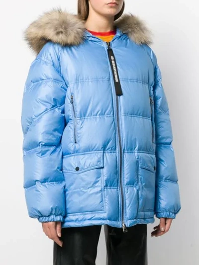 Shop As65 Hooded Puffer Coat In Blue